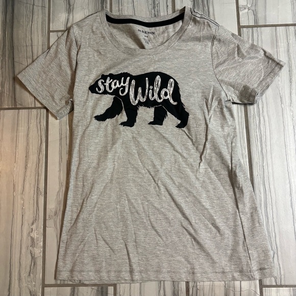 Alpine Design Tops - Alpine Design Gray Bear Graphic Tee